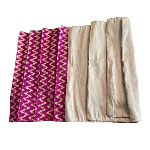 Placemats Gold Hot Pink Fuchsia Set of 4 Table Linens 12.5 x 17.5" - Picture 5 of 6